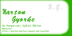 marton gyorke business card